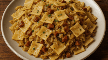 Łazanki – tradycyjny przepis na makaron z kapustą i grzybami